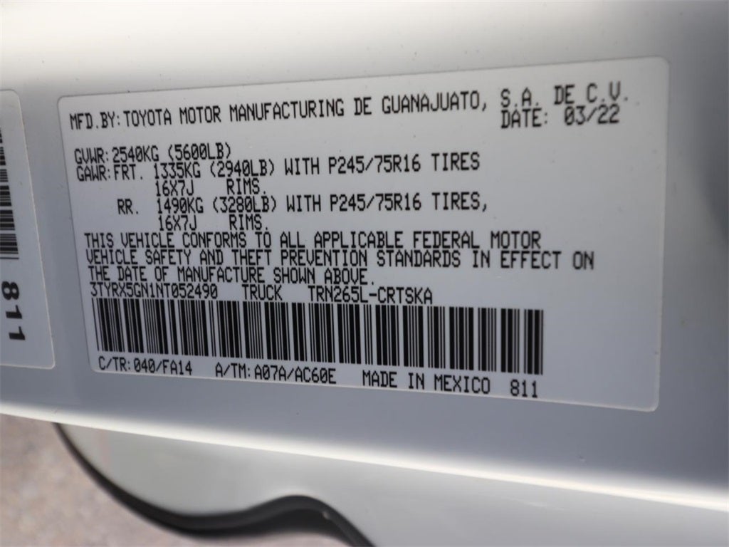 2022 Toyota Tacoma SR